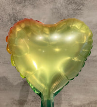 10" Heart Foil Balloon on a Stick (FL10-HT-SK01-OM) - Ombre