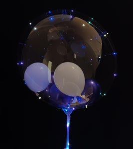 20" Clear Balloon with 5" Latex Balloons + LED