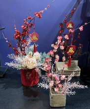 Artificial floral arrangement - CNY Round Velvet Cylinder Box