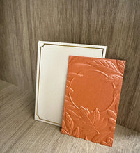 Small Gift Card - (9cm x 5.5cm) 1s - Embossed Autumn leaves