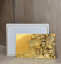 Small Gift Card - (9cm x 5.5cm) 1s - Embossed Poinsettia with berries