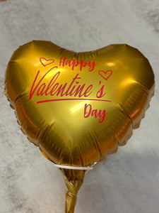 10" Foil balloon on stick -  Happy Valentine's Day