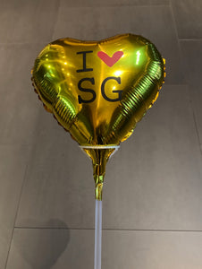 10" Heart Foil Balloon on a Stick (FL10-HT-SK01)