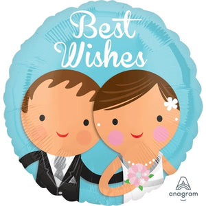 18" round Best Wishes Wedding Couple (AG601)