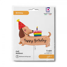 43" Happy Birthday Dachshund (PK) Foil Balloon