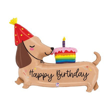 43" Happy Birthday Dachshund (PK) Foil Balloon