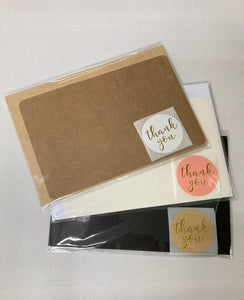 Blank A6 Gift Card with Envelope + Thank You seal sticker