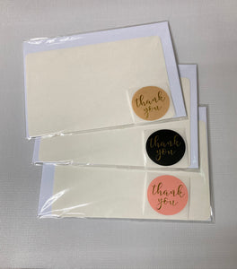 Blank A6 Gift Card with Envelope + Thank You seal sticker