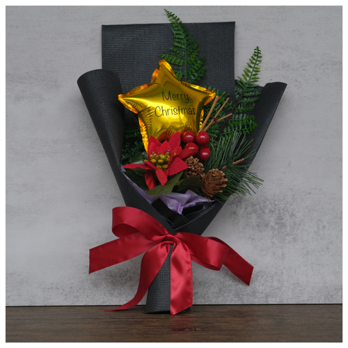 Christmas artificial flower with balloon bouquet (Small)