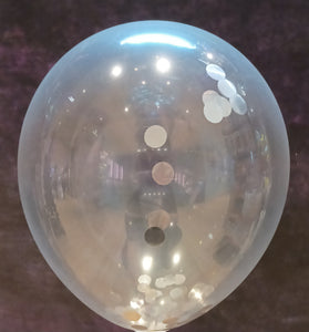 11" Clear Balloon with Confetti - 1s