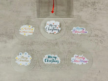 Christmas Ornament: Clear acrylic with colourful sticker - 1s