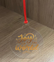 Christmas Ornament: Clear acrylic with gold sticker - 1s
