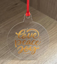 Christmas Ornament: Clear acrylic with gold sticker - 8s