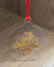 Christmas Ornament: Clear acrylic with gold sticker - 8s