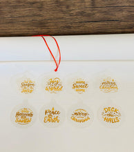 Christmas Ornament: Clear acrylic with gold sticker - 8s