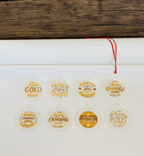 Christmas Ornament: Clear acrylic with gold sticker - 8s