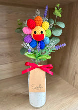 Mini Bottle with Crochet Flowers (Single Crochet-C2)