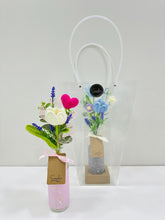 Mini Bottle with Crochet Flowers (2 Stalk Crochet-C1): Tulip