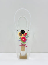 Mini Bottle with Crochet Flowers (2 Stalk Crochet-C1): Sunflower