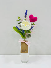 Mini Bottle with Crochet Flowers (2 Stalk Crochet-C1): Tulip