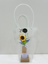 Mini Bottle with Crochet Flowers (2 Stalk Crochet-C3): Grad Dog with Sunflower