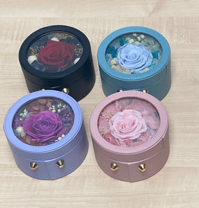 Preserved Rose in Round showcase box  - (RBPF-YL01)