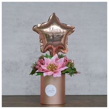 Christmas Round Bloom Box (P) - Artificial Flower with foil balloon BL01