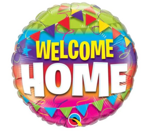 18" Round Foil Balloon - Welcome Home Pennants (PK)