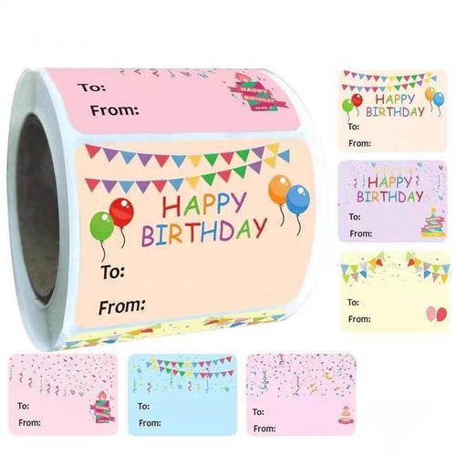 Stickers (Happy Birthday: Party Design - Rect HBPDR1) 6s