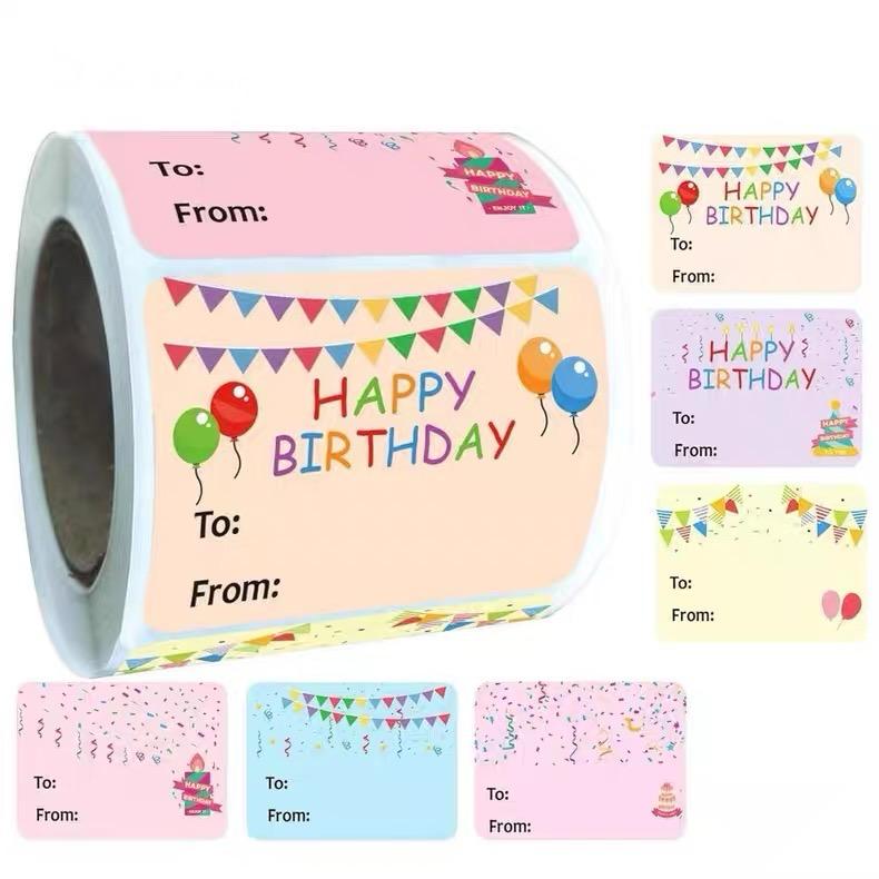 Stickers (Happy Birthday: Party Design - Rect HBPDR1) 6s