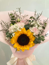 (FFBQ-MM-SF-EU) Fresh Flower Bouquet : Sunflower with Eustoma