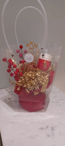 (CNY-HYBR-S) Artificial floral arrangement - CNY themed round jar
