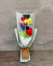 Crochet: Colourful Sunflower with graduation hat