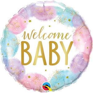 18" round Welcome Baby (Watercolor_PK) QT644