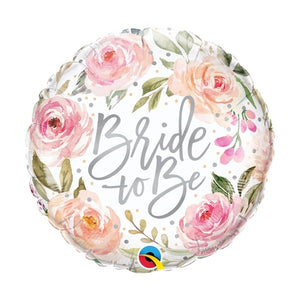 18" round BRIDE TO BE (Watercolors Roses_QT)
