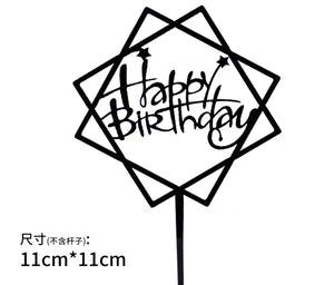 Acrylic Topper: Happy Birthday Design (DM with Star)