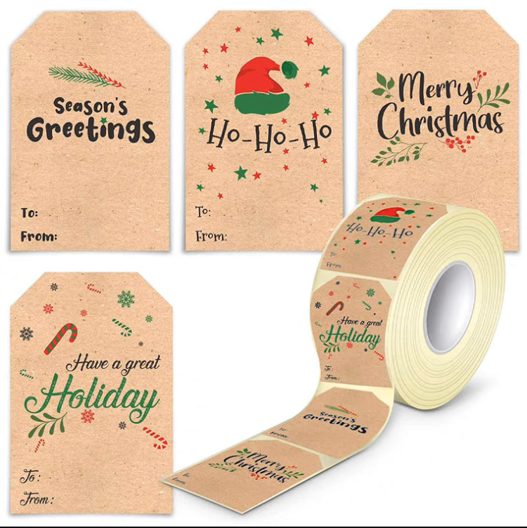 Retro Christmas Gift Stickers | Custom Gift Label | Personalized Sticker