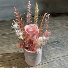 (RDBB-PFSC-P) Round Bloom Box - Preserved Flower: Single Colour Rose