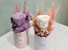 (RDBB-PFSC-P) Round Bloom Box - Preserved Flower: Single Colour Rose