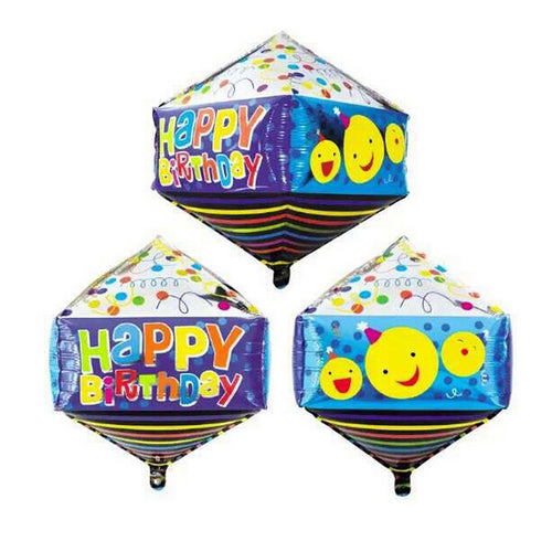 Happy Birthday Cube (Colourful Base)