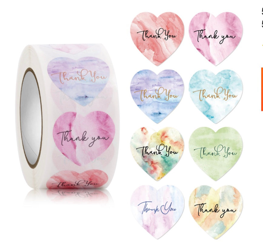 Stickers (Thank You - Heart Shape) 8s – Starships Flowers & Balloons