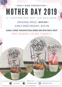 Mother's Day Customise Balloon + Preserved Flower