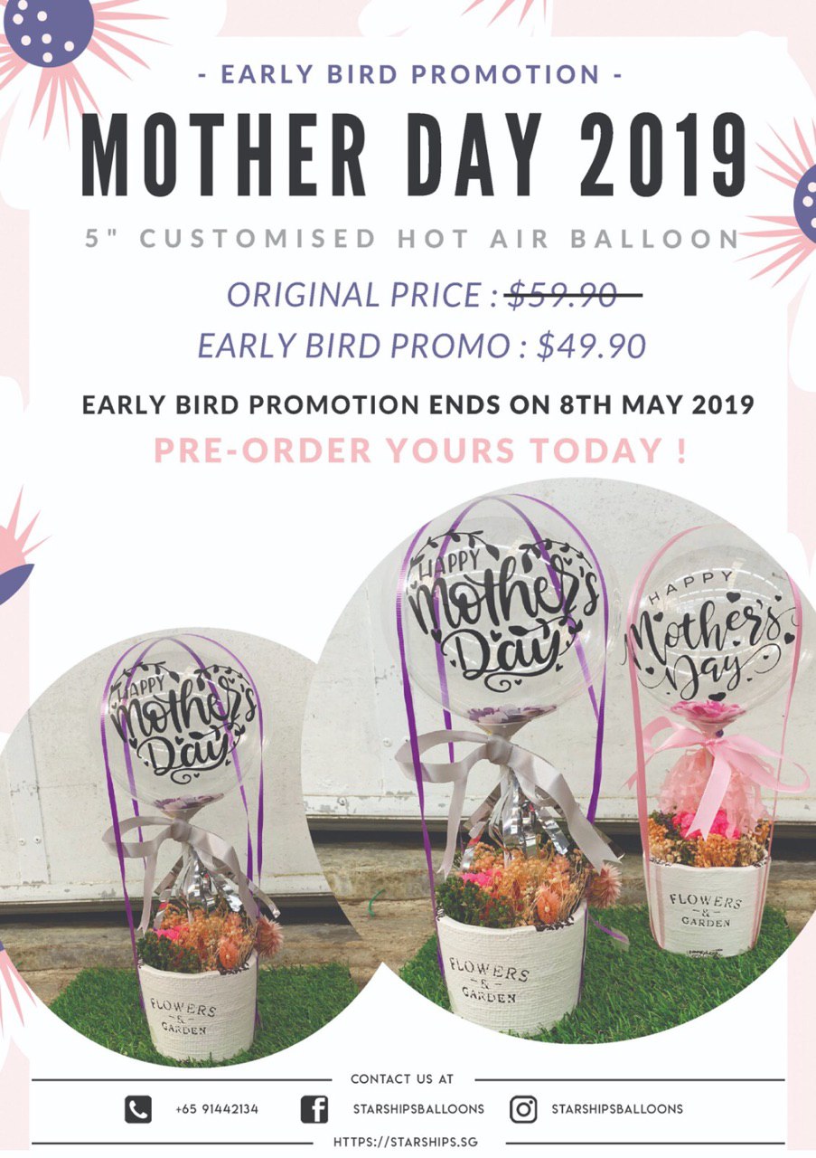 Mother's Day Customise Balloon + Preserved Flower